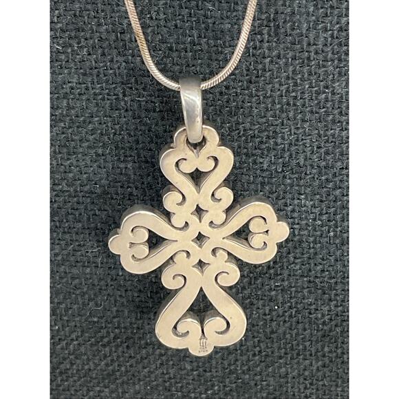 RETIRED JAMES AVERY STERLING SILVER SPANISH MISSION CROSS & CHAIN BOX - Picture 3 of 6